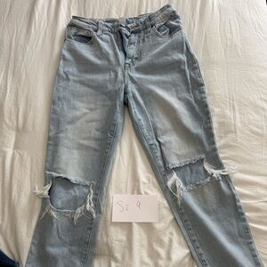 Distressed Light Blue Jeans